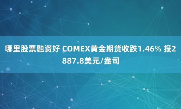 哪里股票融资好 COMEX黄金期货收跌1.46% 报2887.8美元/盎司